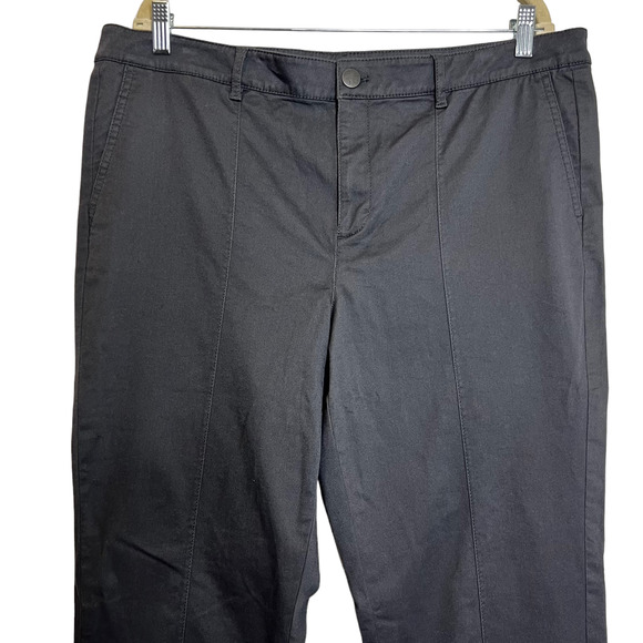 J Jill Womens Chino Pants Size 18 Tall Gray Straight Leg Pockets Zippered Ankles - Picture 2 of 7